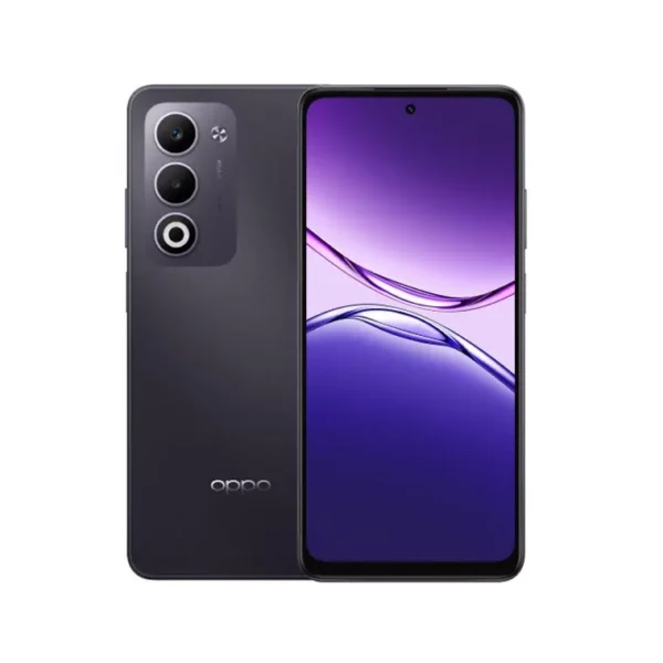 Celular Oppo A5M 4G 256GB vista frontal y trasera, distribuido por Teytel, agente comercial autorizado de Claro en Colombia