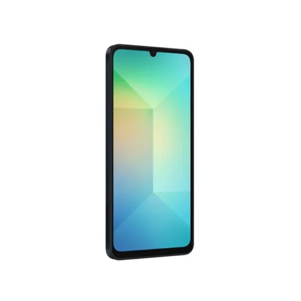 Celular Samsung Galaxy A06 128GB vista frontal, distribuido por Teytel, agente comercial autorizado de Claro en Colombia