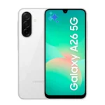 Celular Samsung Galaxy A26 256GB vista frontal y trasera, distribuido por Teytel, agente comercial autorizado de Claro en Colombia