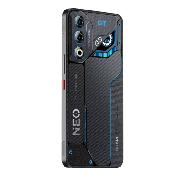Celular Zte Nubia Neo 3GT 5G 256GB vista lateral, distribuido por Teytel, agente comercial autorizado de Claro en Colombia
