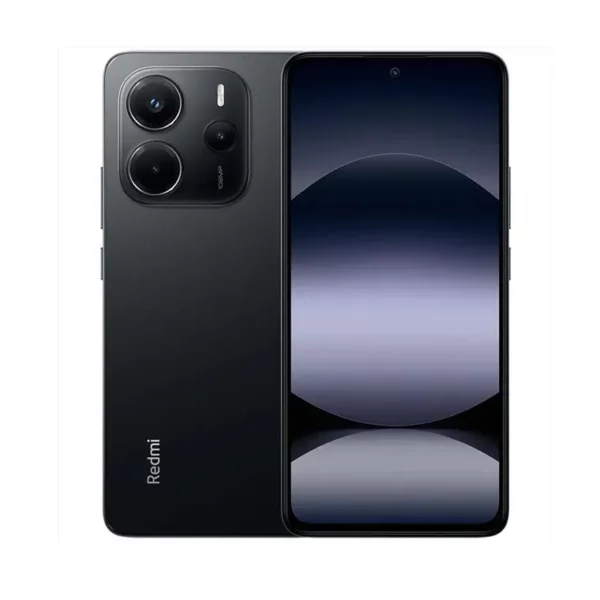 Celular Xiaomi Redmi Note 14 4G 256GB vista frontal y trasera, distribuido por Teytel, agente comercial autorizado de Claro en Colombia