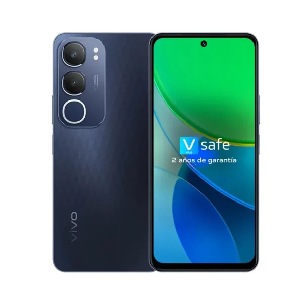 Celular Vivo Y19S 256GB vista frontal y trasera, distribuido por Teytel, agente comercial autorizado de Claro en Colombia