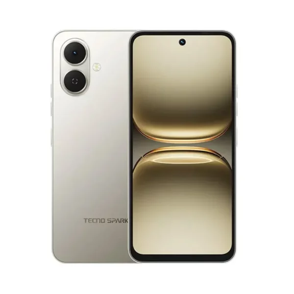 Vista frontal y trasera del celular Tecno Spark Go 2 256GB con diseño moderno y cámara avanzada, smartphone distribuido por Teytel, agente autorizado de Claro Colombia, con garantía oficial.