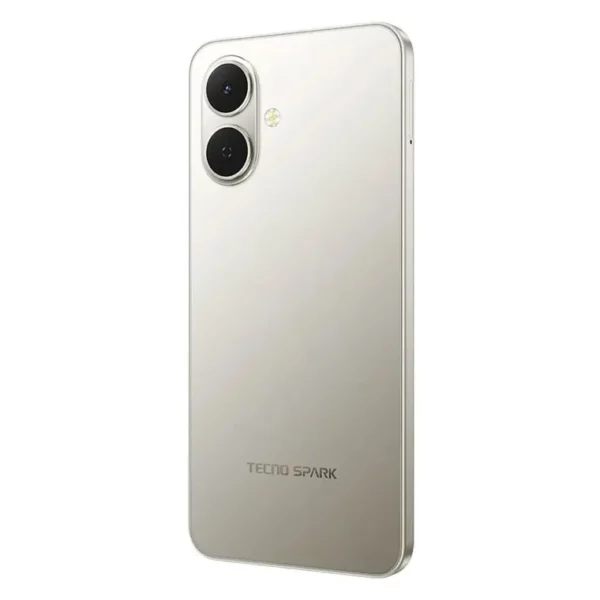 Vista lateral del celular Tecno Spark Go 2 256GB con excelente diseño, smartphone distribuido por Teytel, agente autorizado de Claro Colombia, con garantía oficial.